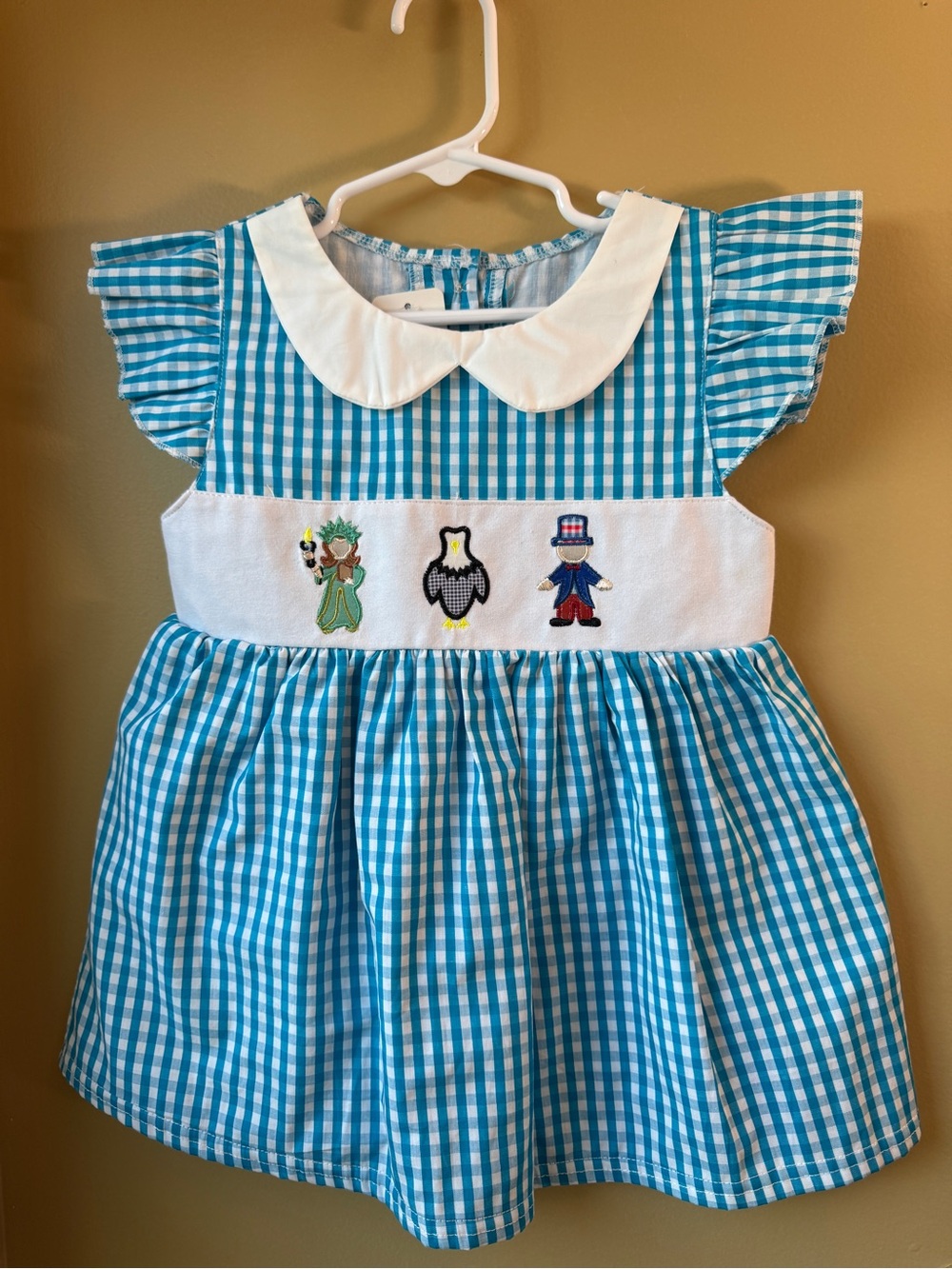 NWT Patriotic Embroidered Dress Set – Size 4T